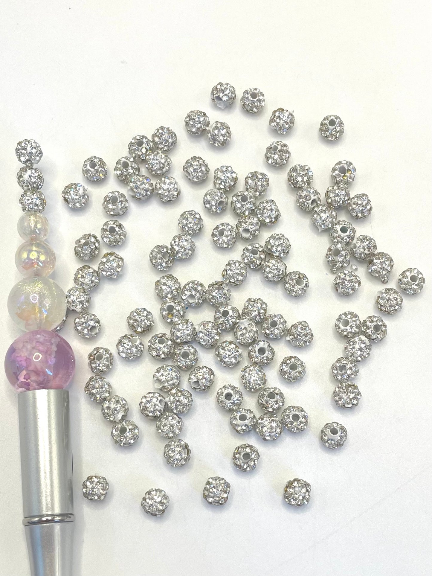 Clay Spacers Beads with colorful Rhinestones,6mm