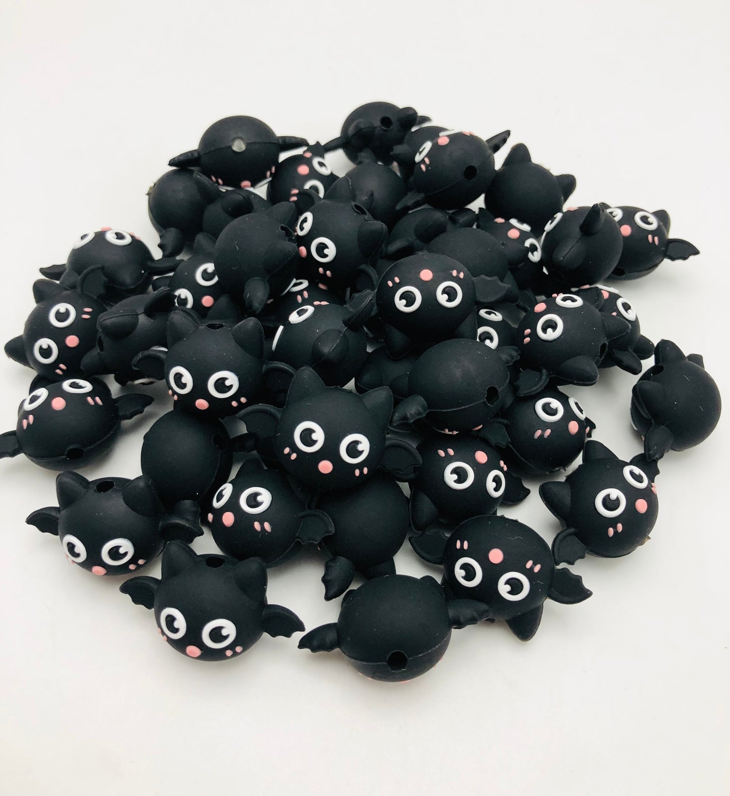 Silicone bead bat bead Cute Black bat Random Mix 29mm