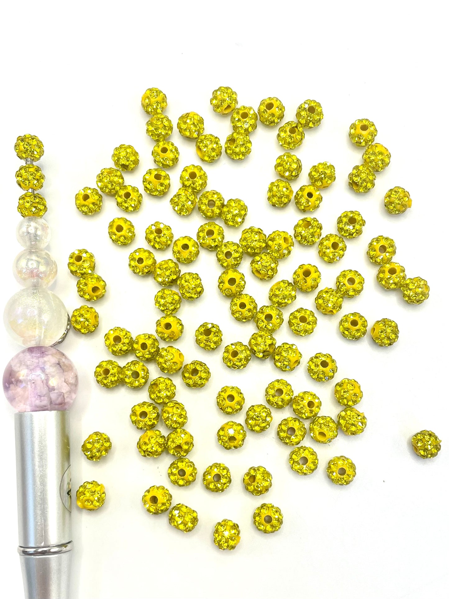 Clay Spacers Beads with colorful Rhinestones,6mm