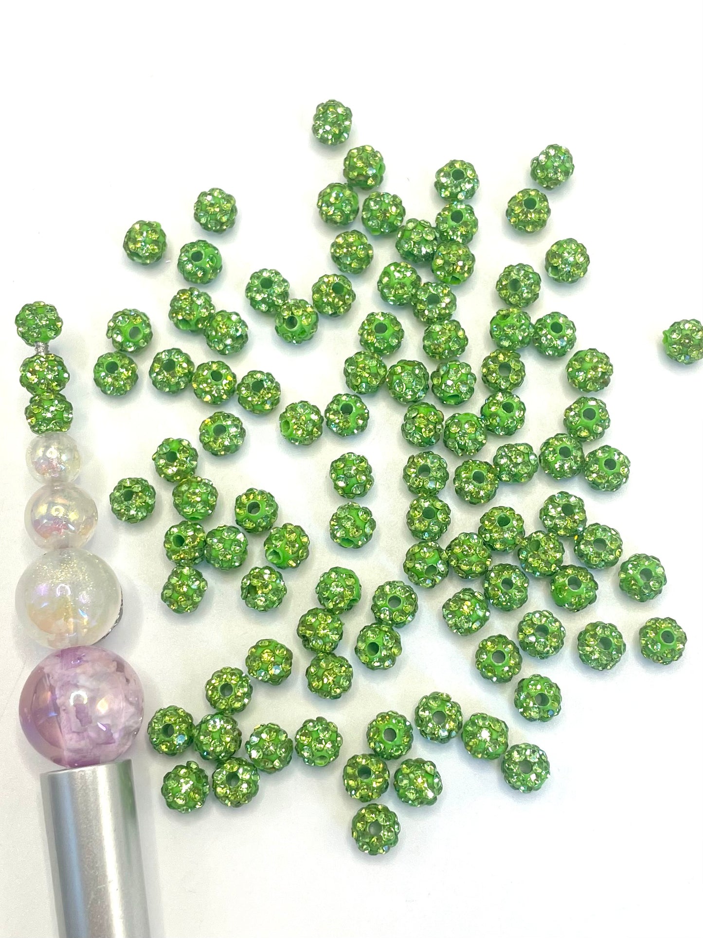 Clay Spacers Beads with colorful Rhinestones,6mm