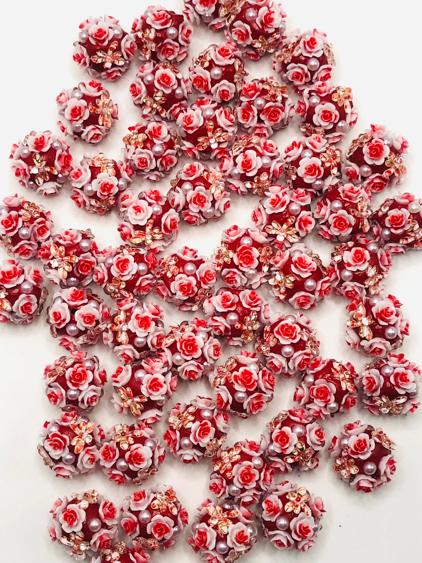 Clay bead  Multicolor clay beads Dragonfly pearl rose clay beads Random  20mmMix Fancy-558