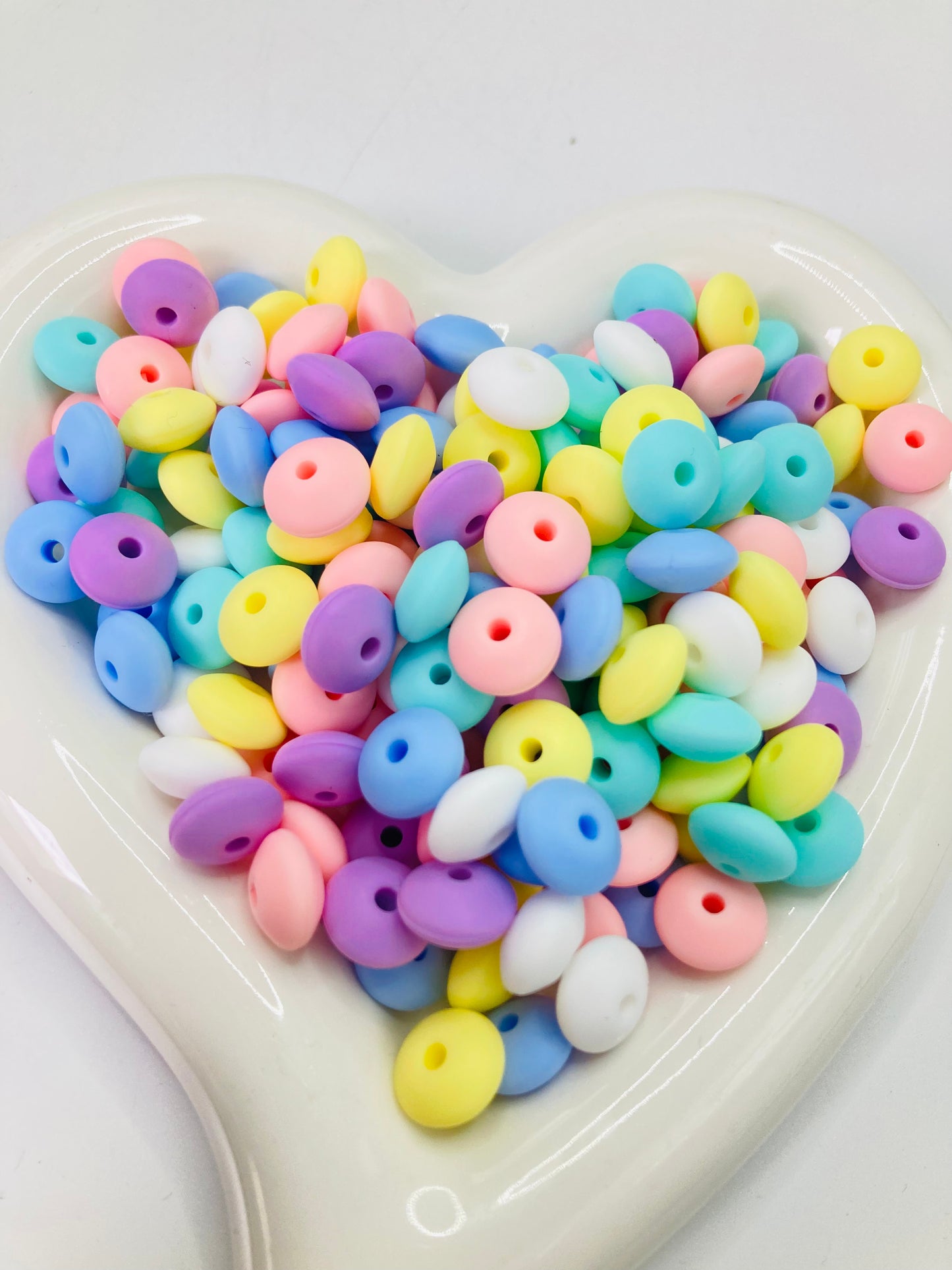 Silicone Lentil Beads & Spacers,Random Mix,12mm
