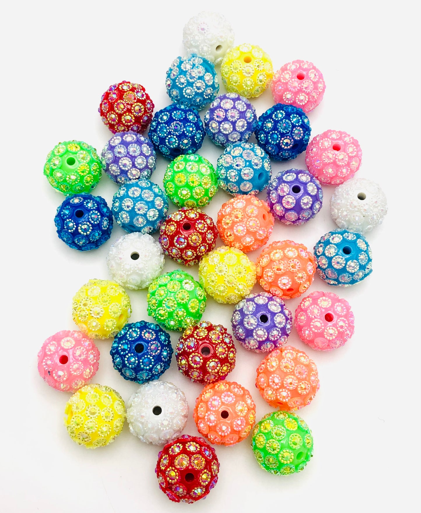 Drill ball UV Acrylic rhinestones Bead multicolored Acrylic bead 20mm rhinestone Random Mix 20mm