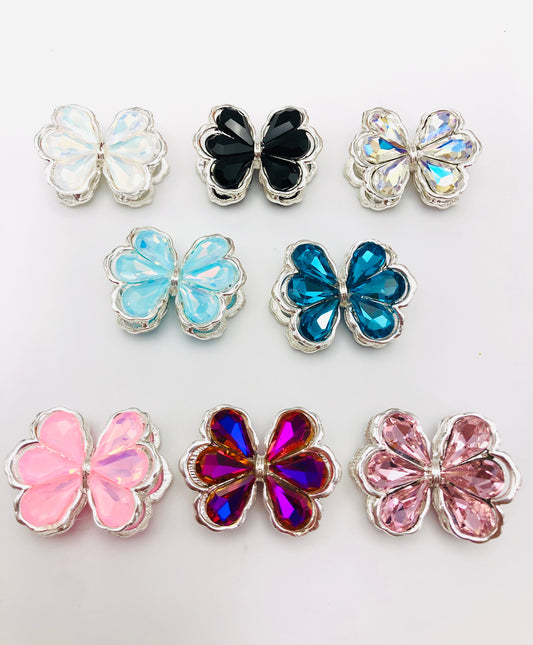 Alloy bead Metal butterfly With multicolor crystal Bow of metal 34mm Random Mix