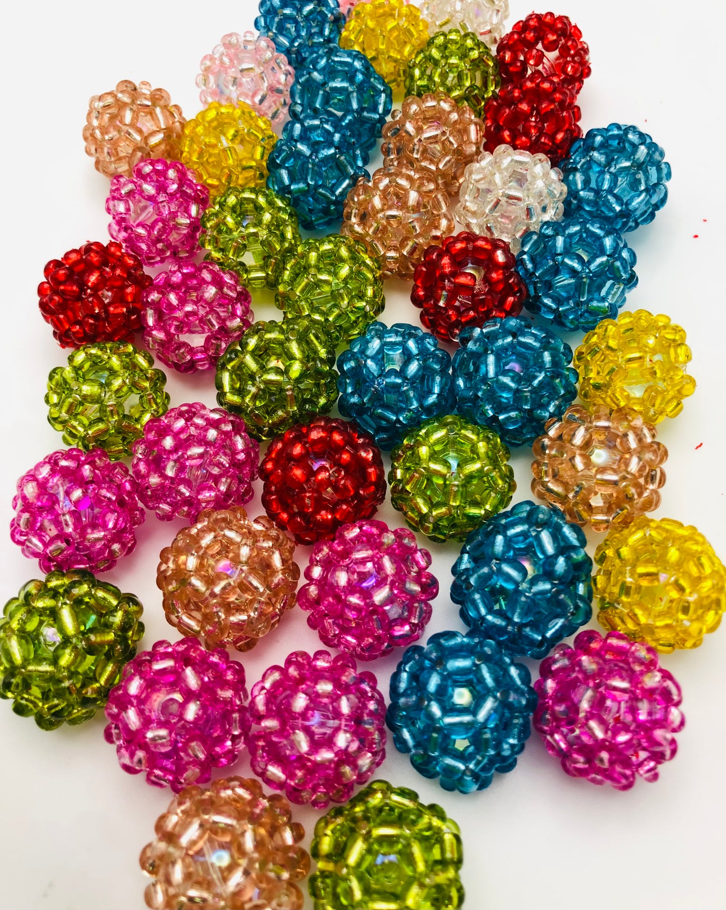 Acrylic bead Woven bead Woven wrap acrylic beads knit Random Mix 20mm