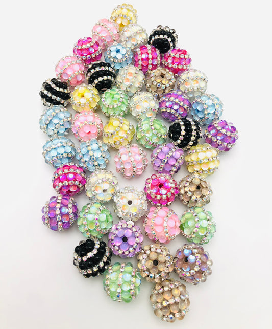 Bubble bead Chain multicolored Colorful bead rhinestone 19mm Random Mix