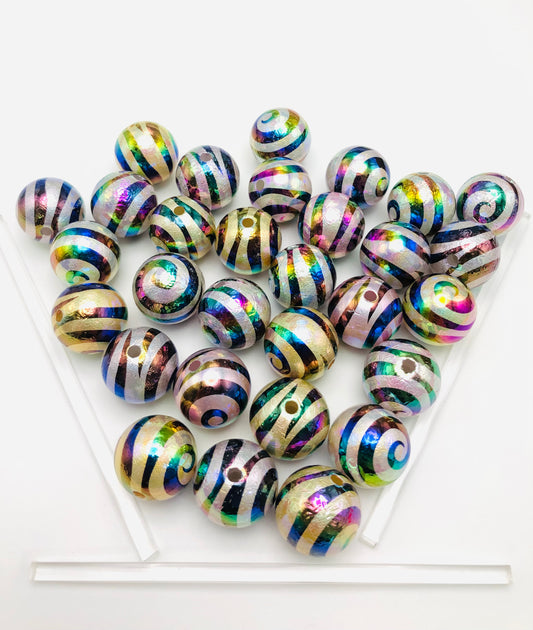 Swirl Striated bead Spiral bead Coil bead Acrylic swirl bead 20mm Random Mix