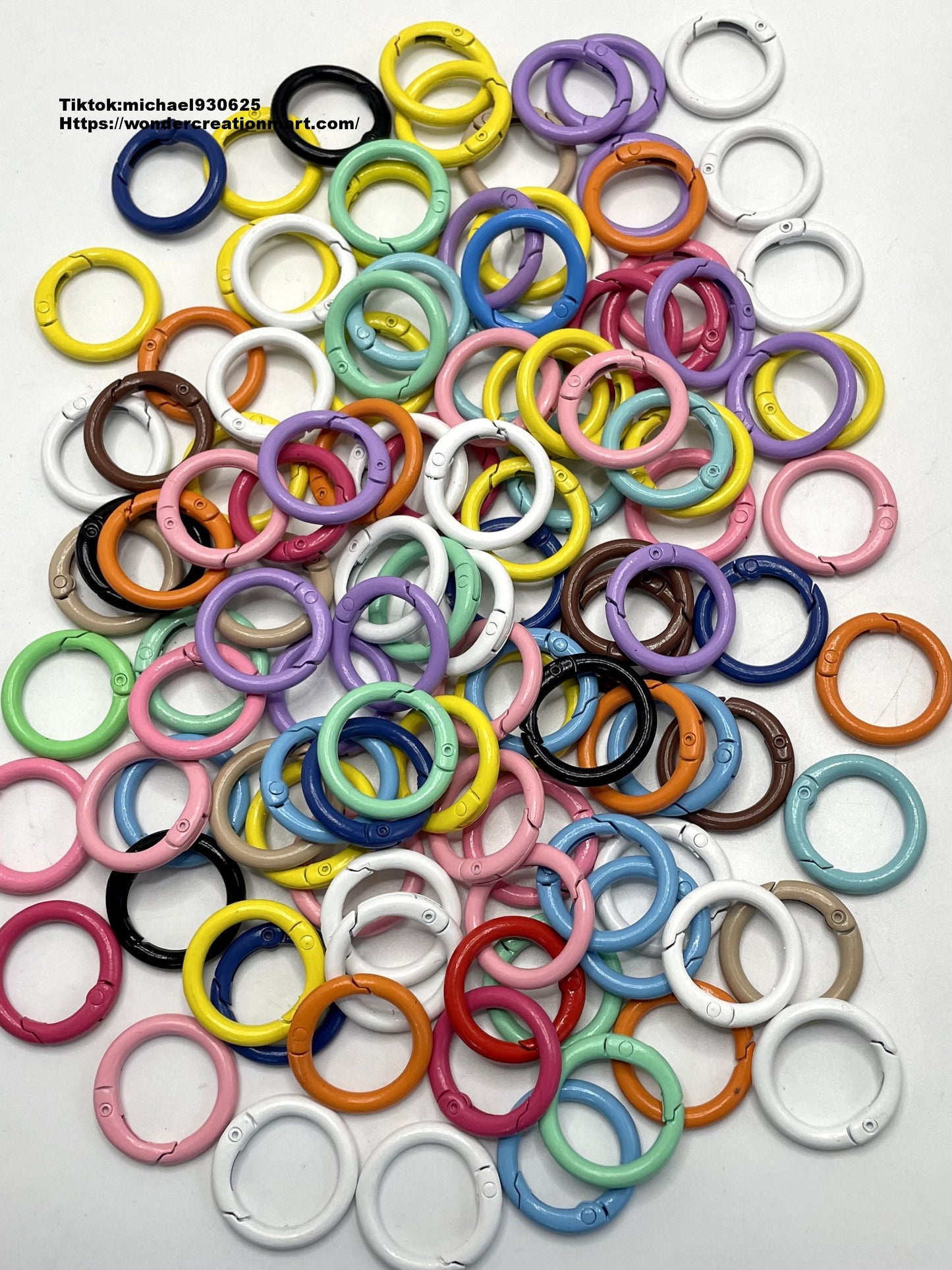 Metal Glossy Multicolor keychain link circles,23mm