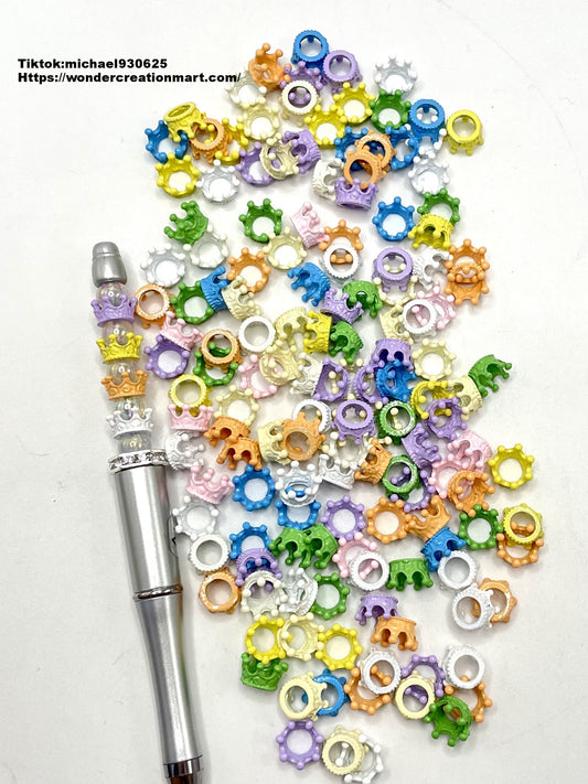 Light Color Series Metal Crown Spacers Beads,Random Mix,10mm