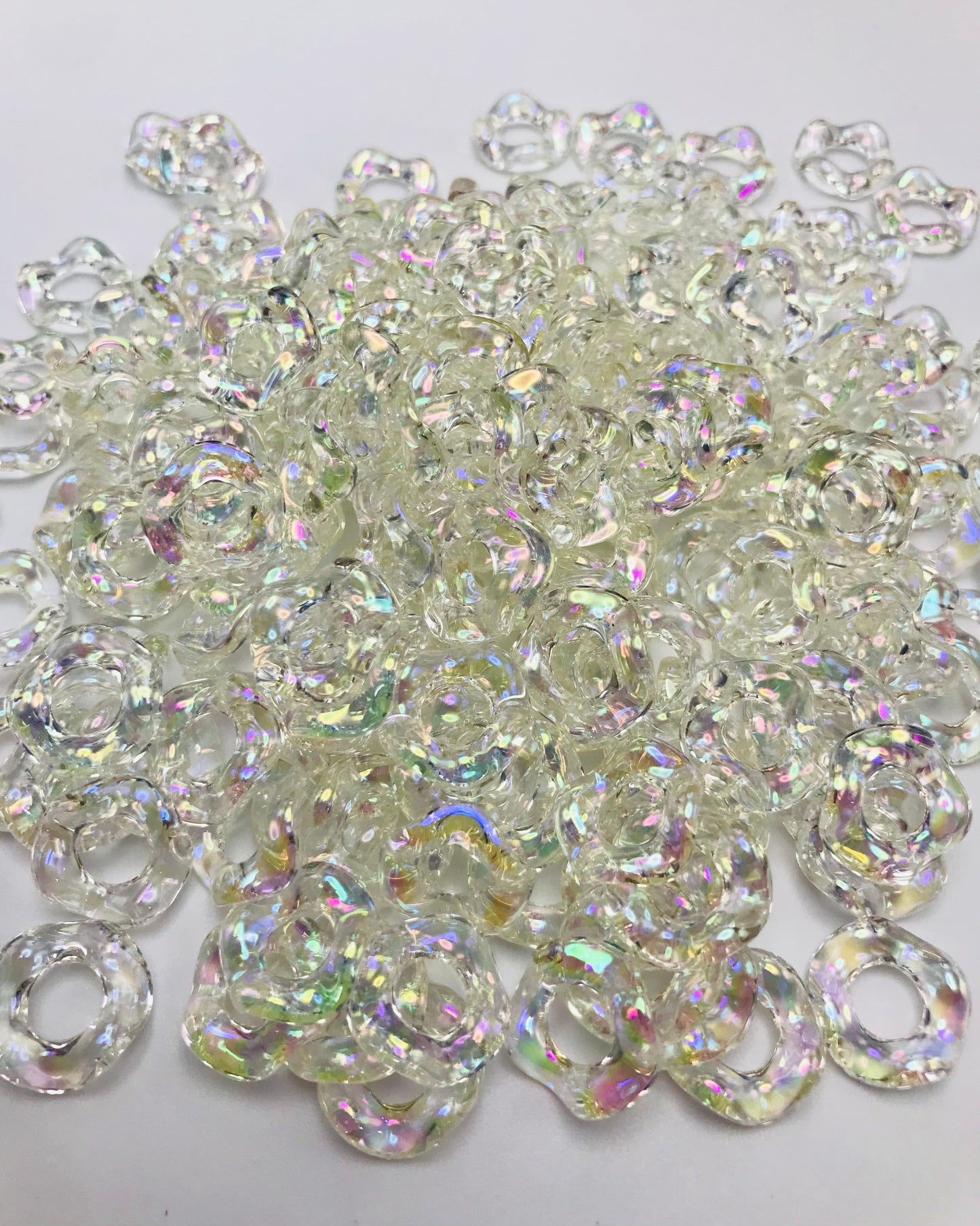 spacer Glossy Wave Shape Acrylic Spacer Beads And Solid Color Random Mix,15mm