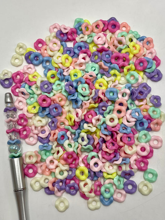 Candy Color Wave Shape Acrylic Spacer Beads And Solid Color,Random Mix,12mm