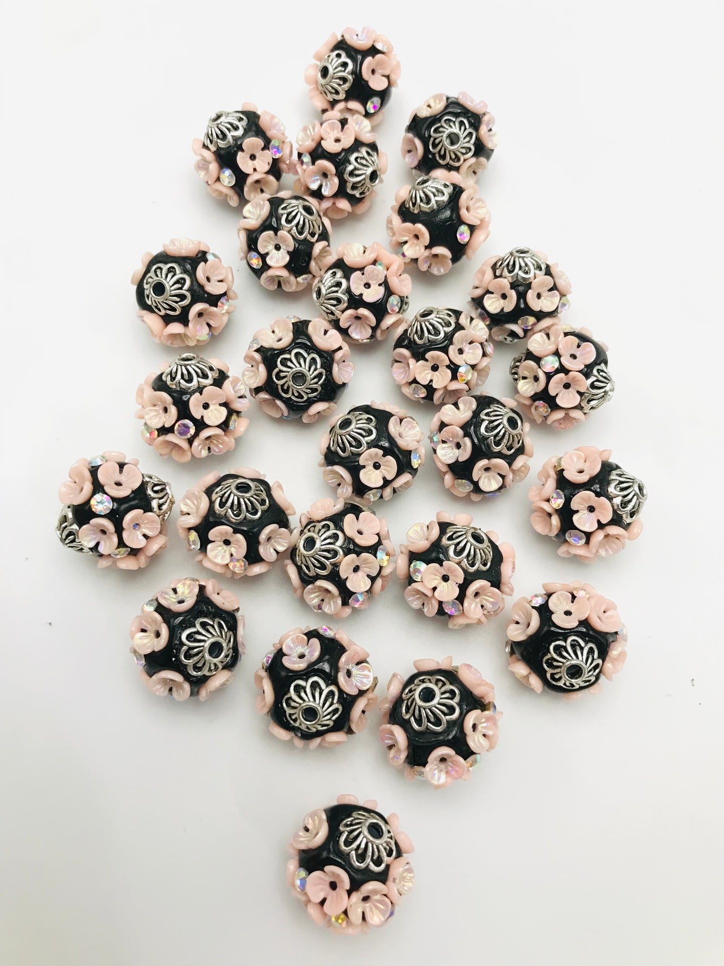 Fancy Clay flower beads spacer Random Mix