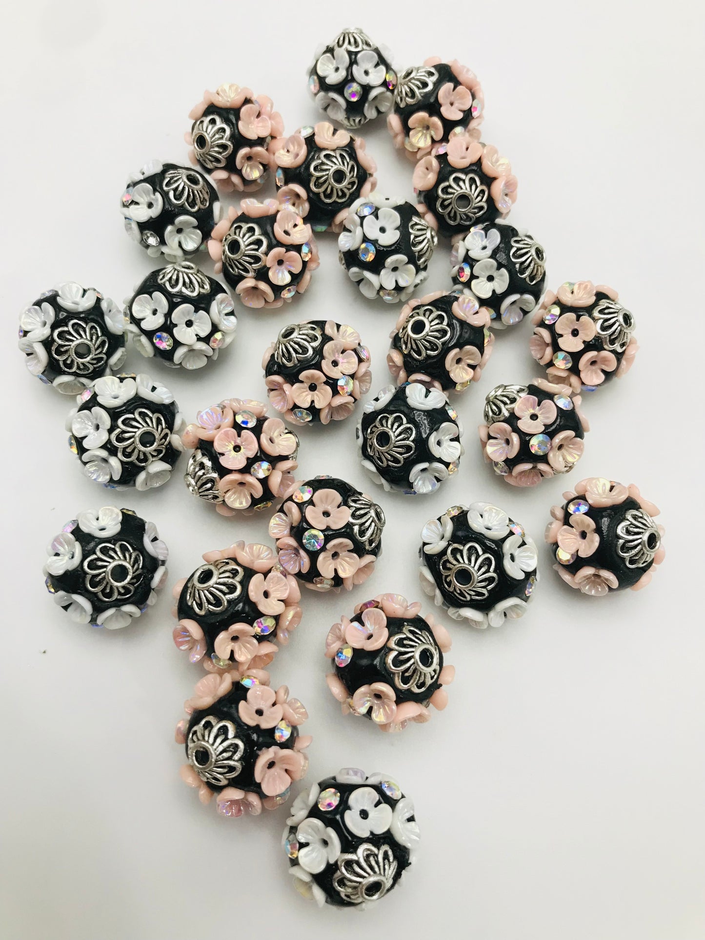 Fancy Clay flower beads spacer Random Mix