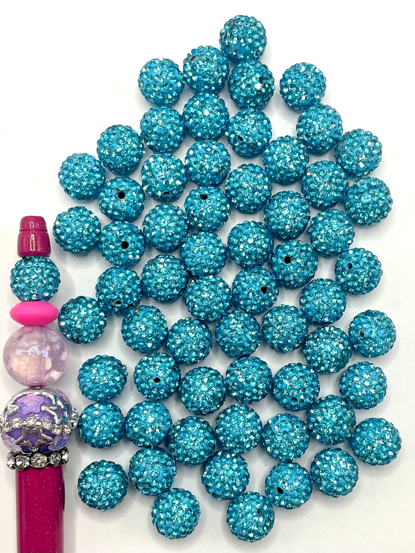 Clay Spacers Beads with colorful Rhinestones,12mm