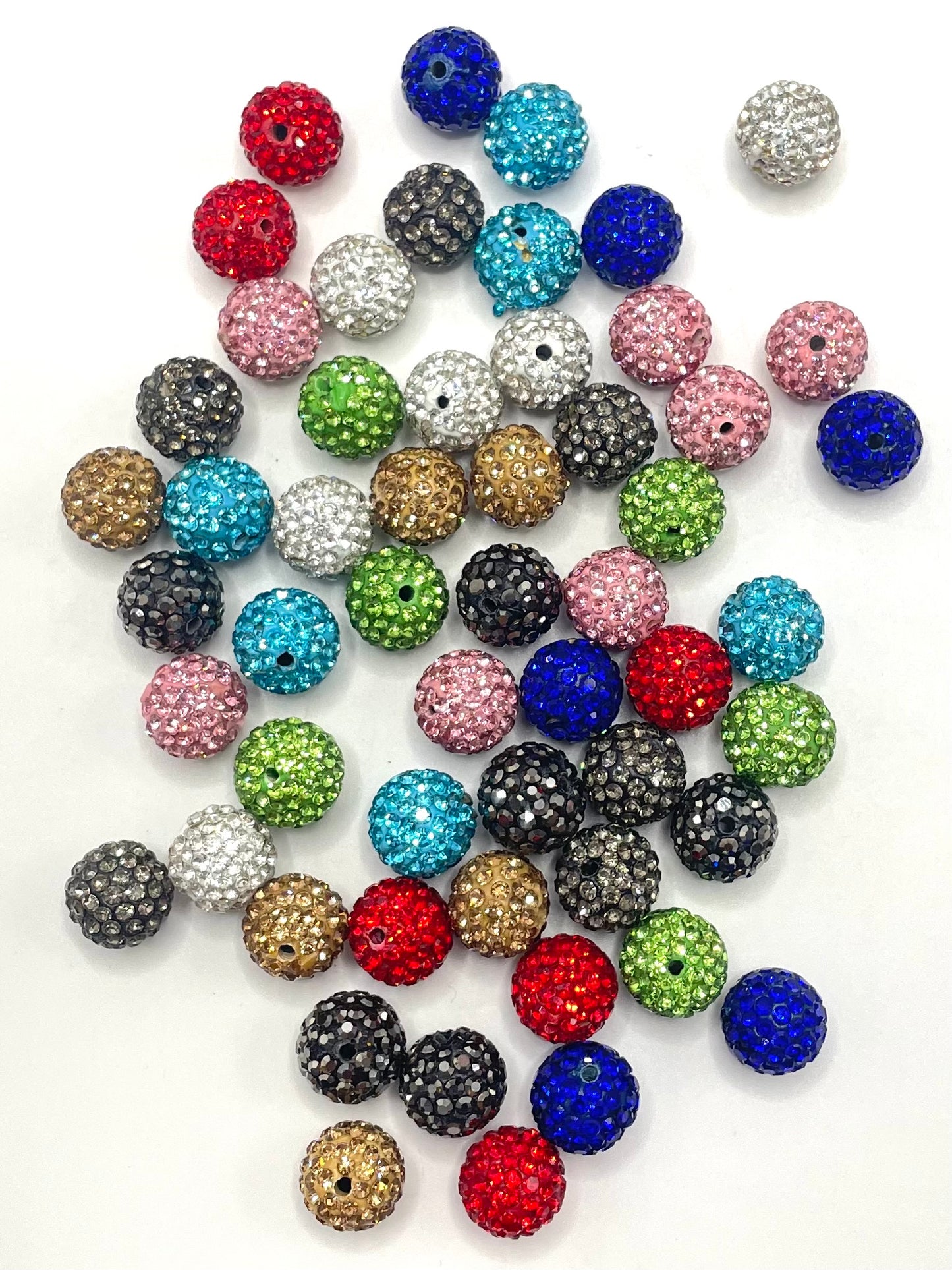 Clay Spacers Beads with colorful Rhinestones,12mm