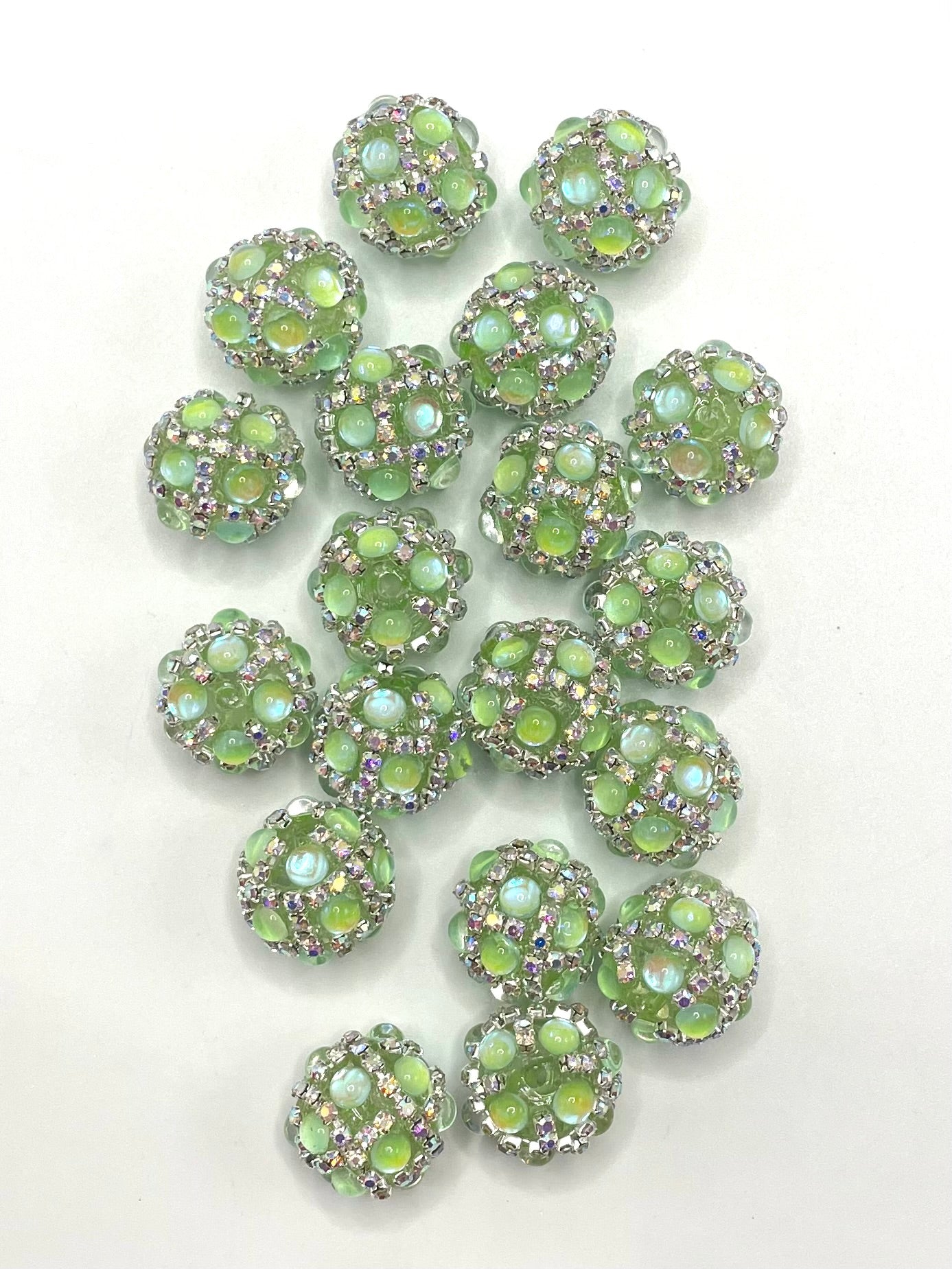 Fancy Bubble Jewelry Bead Multicolor Rhinestone Chain Acrylic Beads,Random Mix,16mm Fancy-10