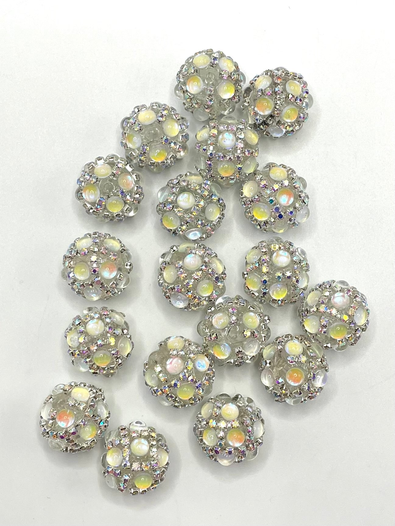 Fancy Bubble Jewelry Bead Multicolor Rhinestone Chain Acrylic Beads,Random Mix,16mm Fancy-10