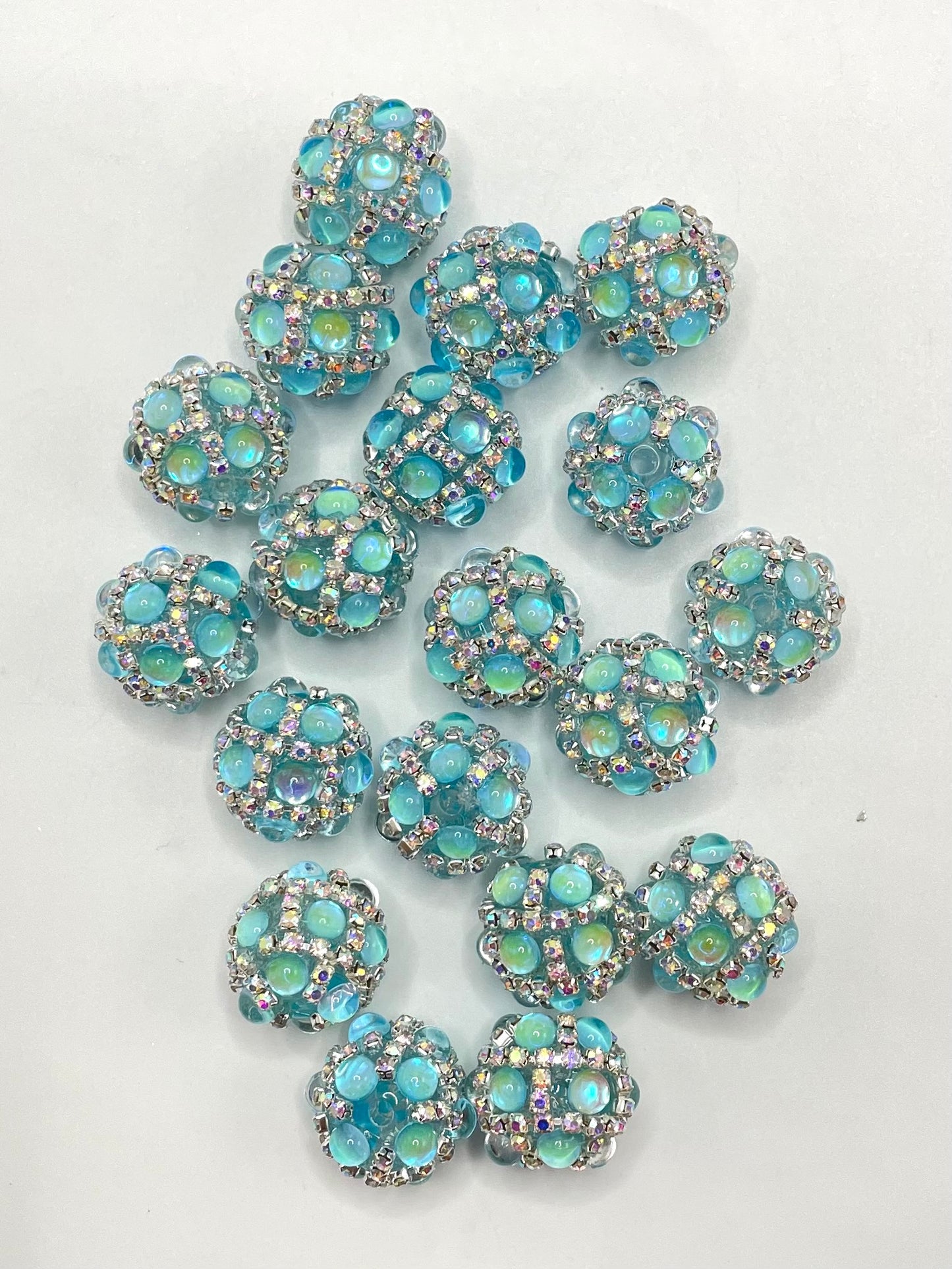 Fancy Bubble Jewelry Bead Multicolor Rhinestone Chain Acrylic Beads,Random Mix,16mm Fancy-10