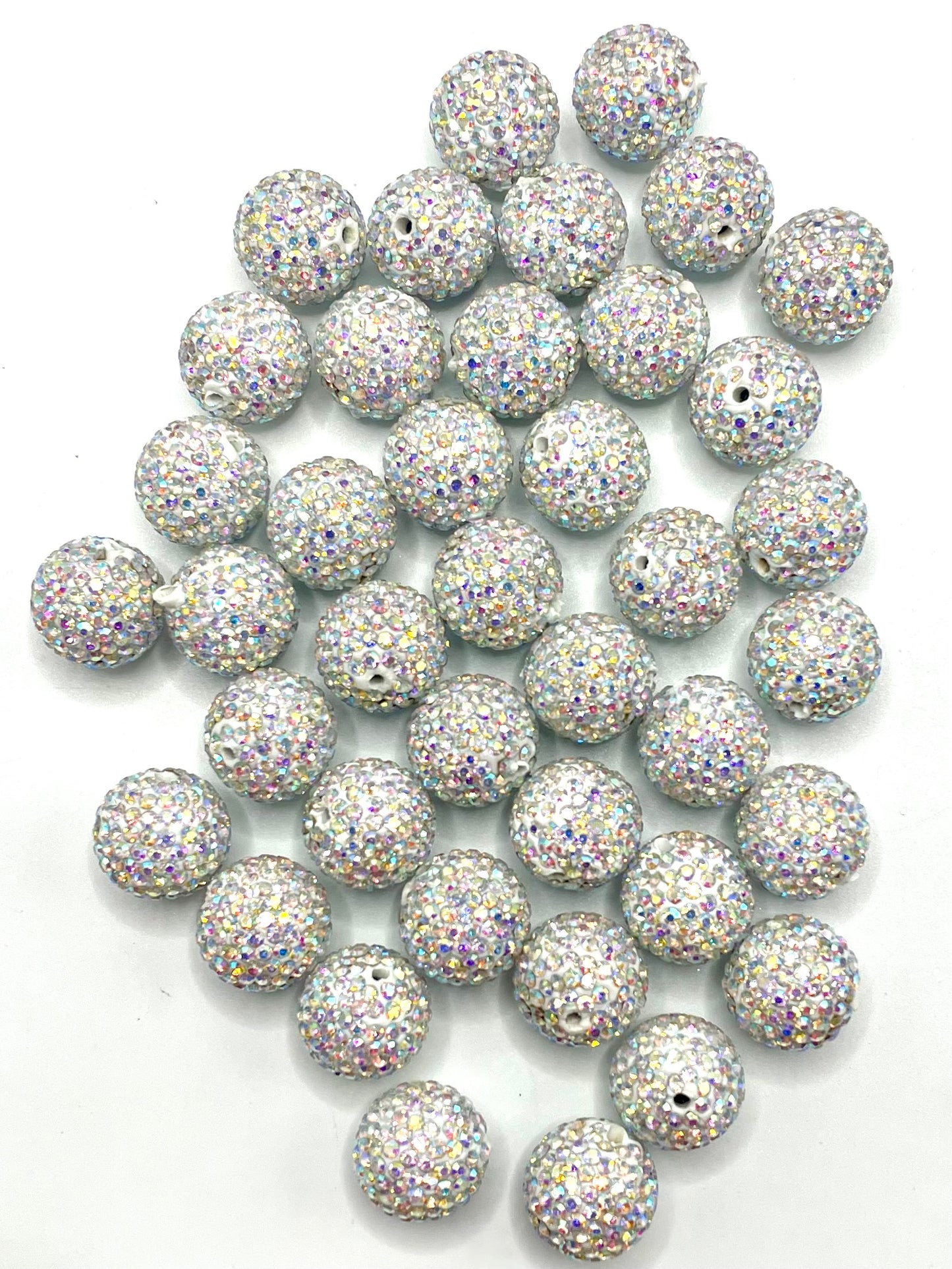 Clay  Beads with colorful Rhinestones,16mm