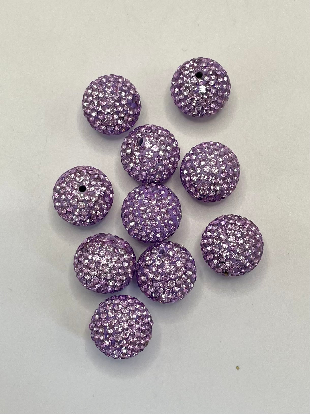 Clay  Beads with colorful Rhinestones,16mm