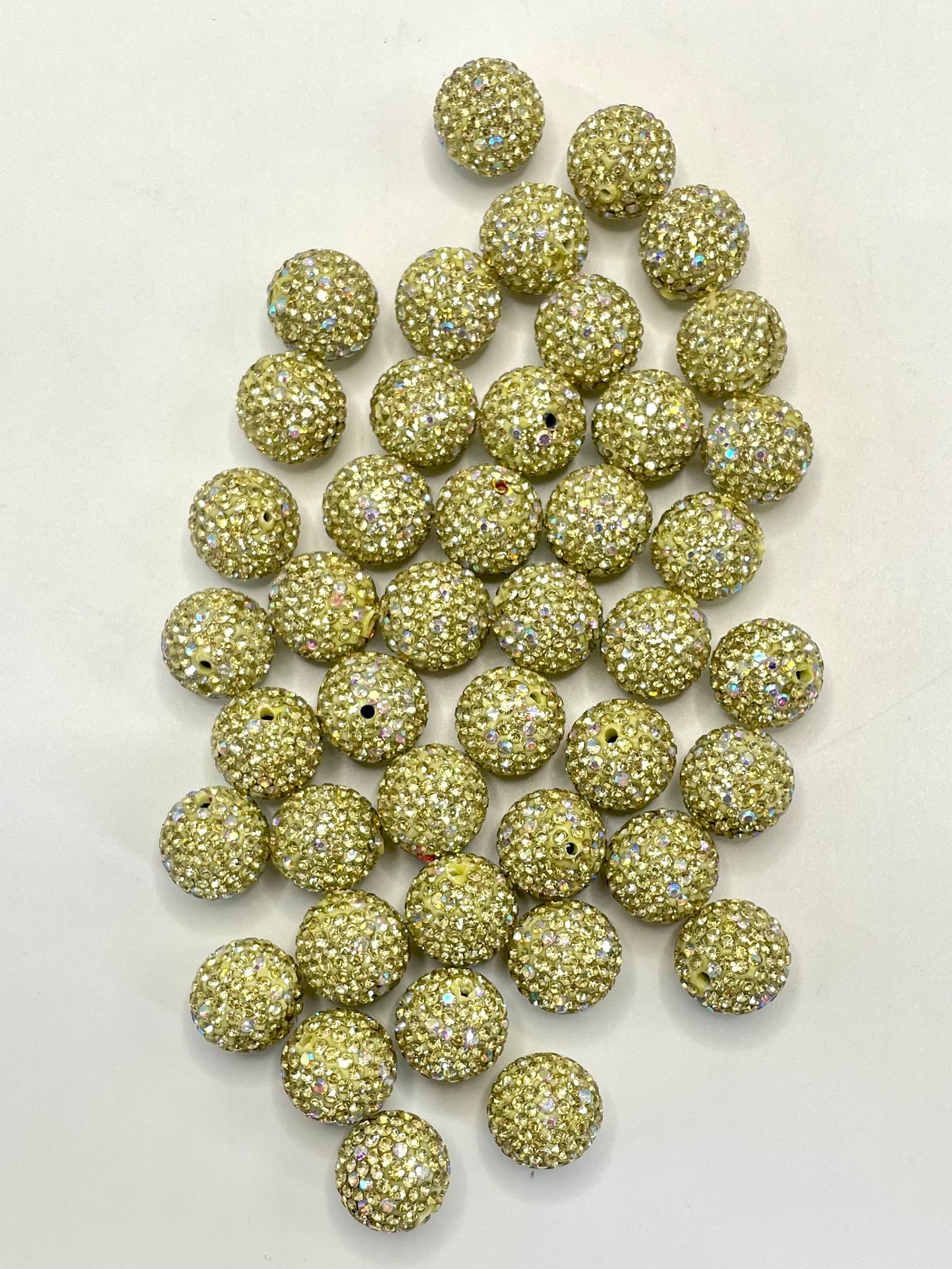 Clay  Beads with colorful Rhinestones,16mm