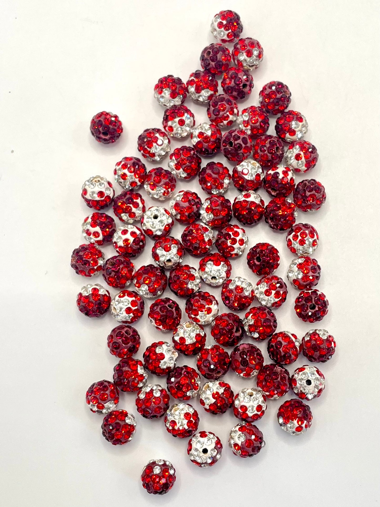 Ombre Clay Spacers Beads with colorful Rhinestones,10mm