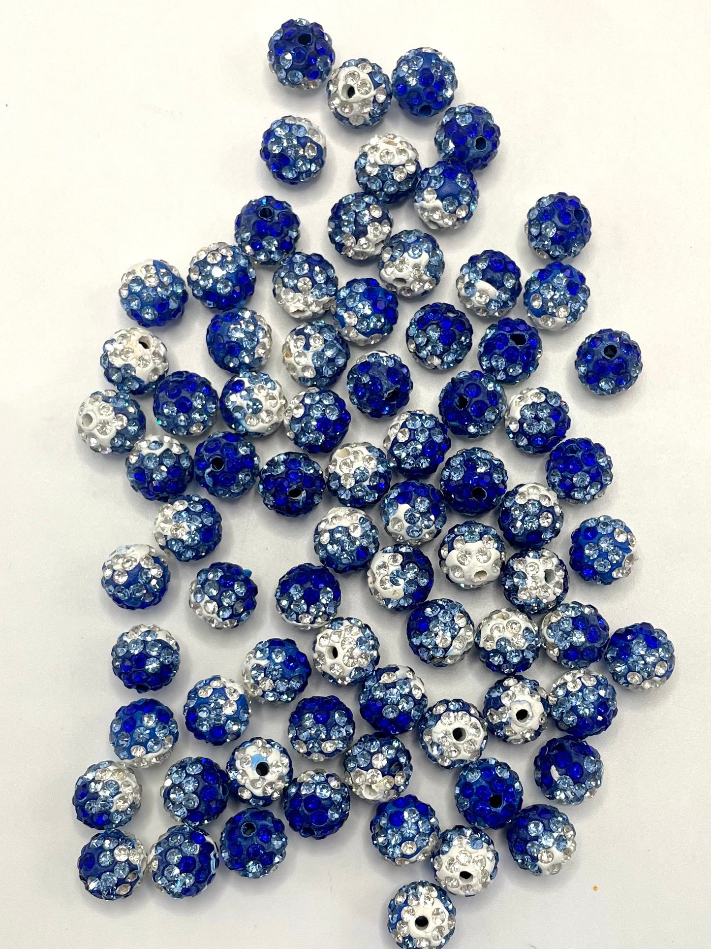 Ombre Clay Spacers Beads with colorful Rhinestones,10mm