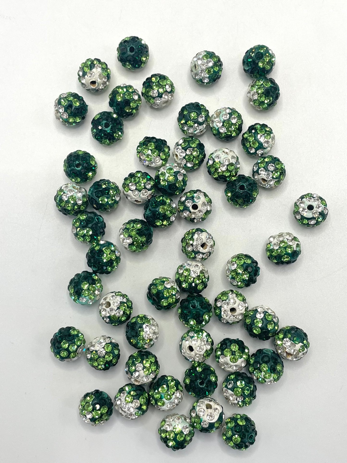 Ombre Clay Spacers Beads with colorful Rhinestones,10mm