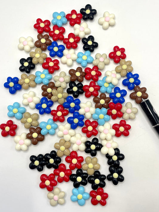 Bright Acrylic Colorful Flower Beads