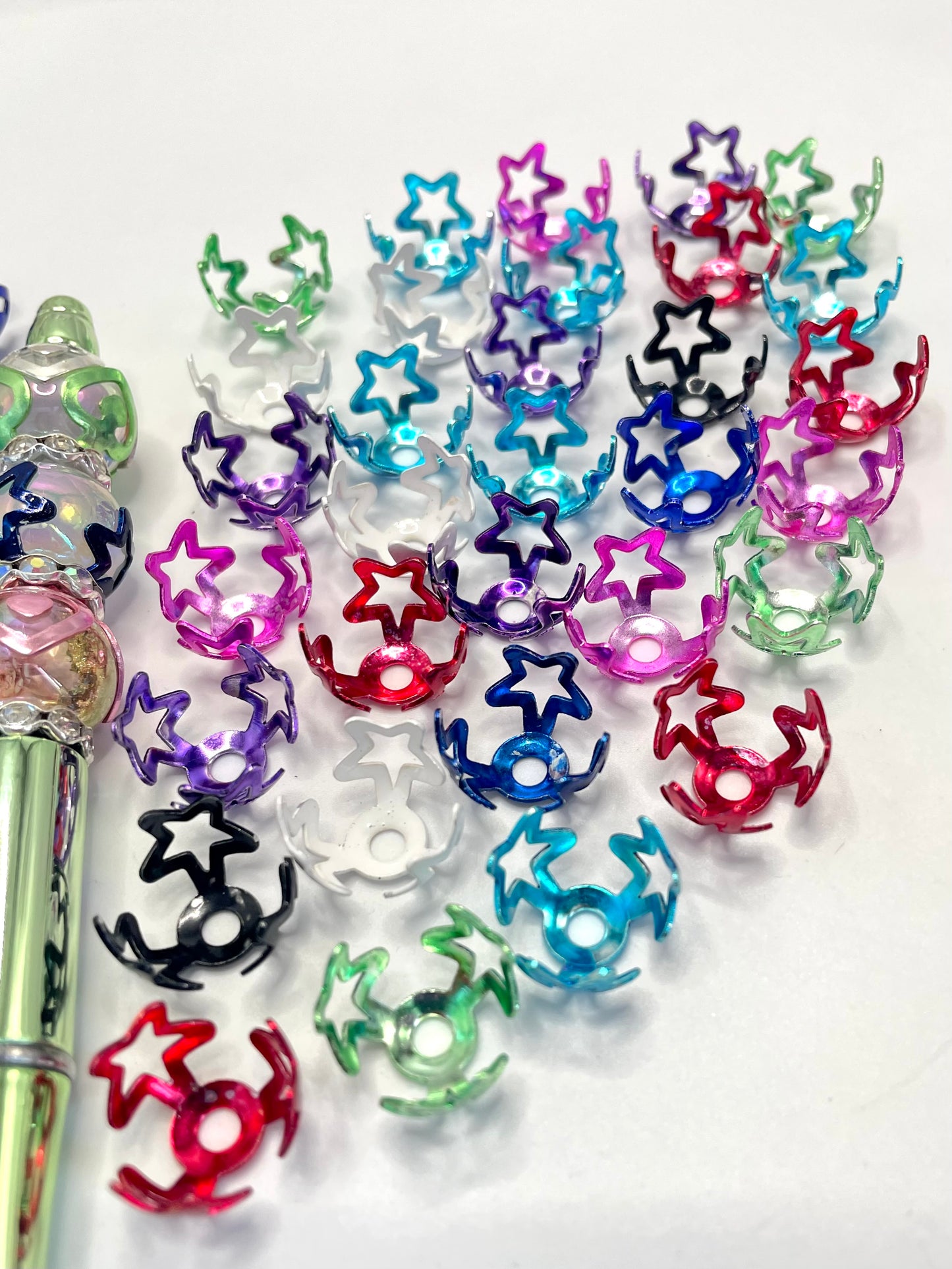 Bead Cap Star & Heart Metal Color spacers,Random Mix,16mm