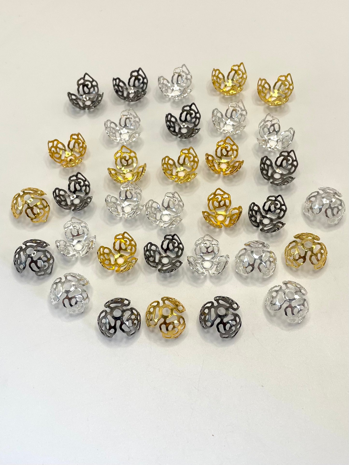 Bead Cap (Heart & star & butterfly )Shape Metal With Gold,Silver And Metal Color Heart Bead Spacer ,16mm