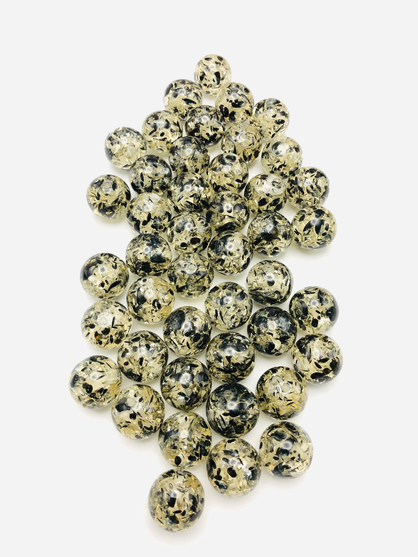 Acrylic transparent Black glitter Acrylic bead Random Mix 20mm