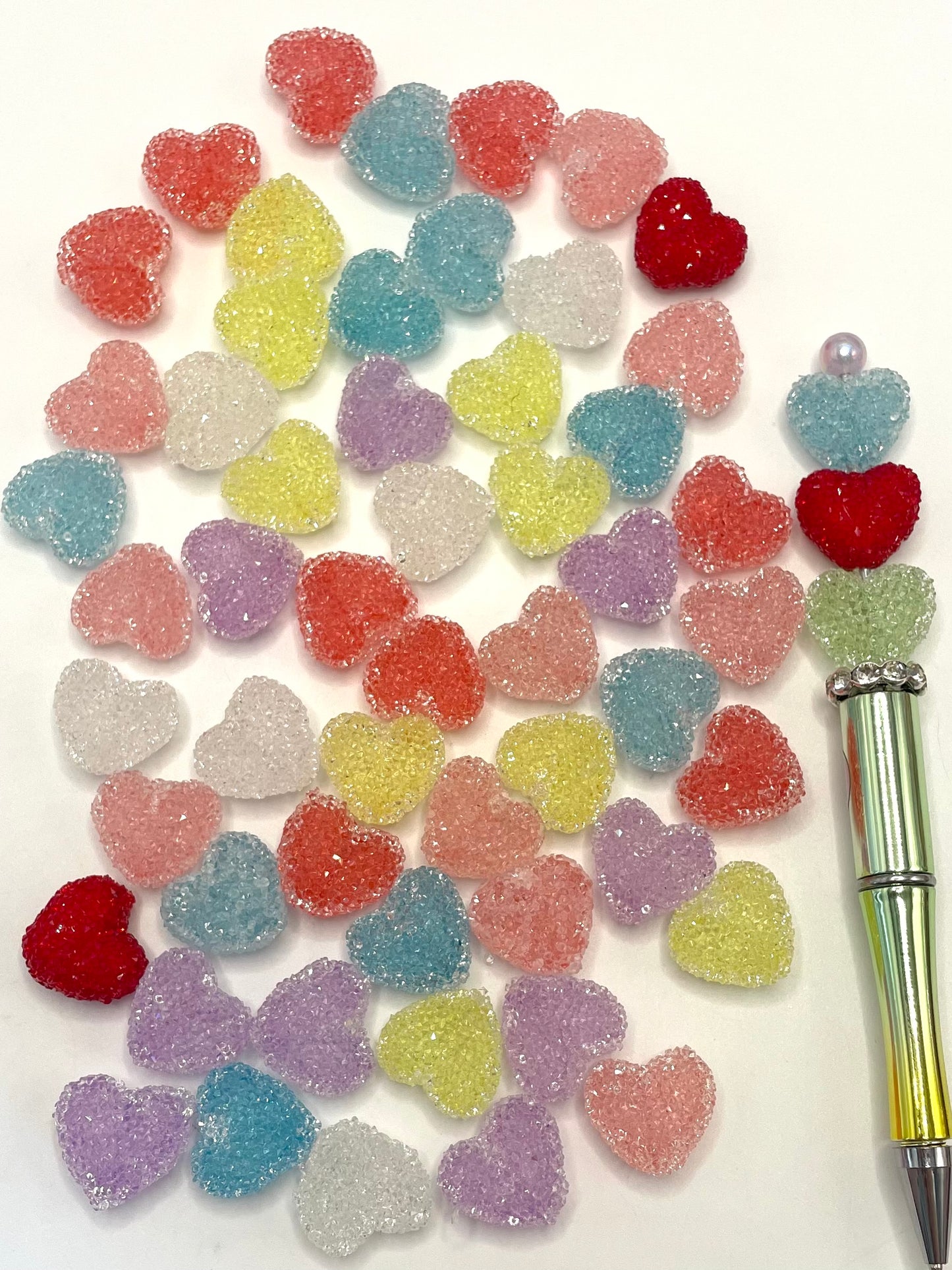 Heart Colorful Acrylic Sugar Beads,Random Mix,19mm