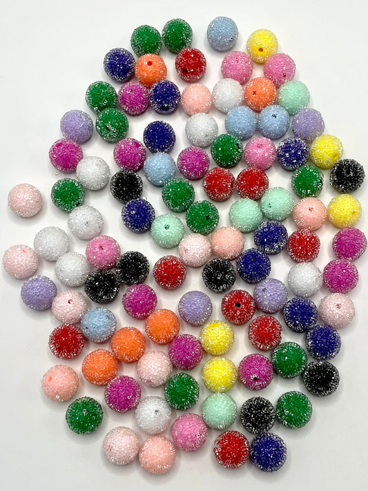 Sugar Bead Soild Round Acrylic Beads,Random Mix,16mm