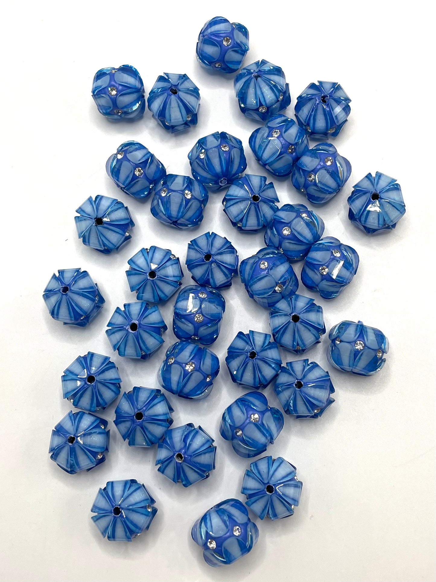 Lantern Bead Fancy Lantern Bead Translucent Lantern Acrylic Beads With Rhinestone ,Random Mix,17mm Fancy-12