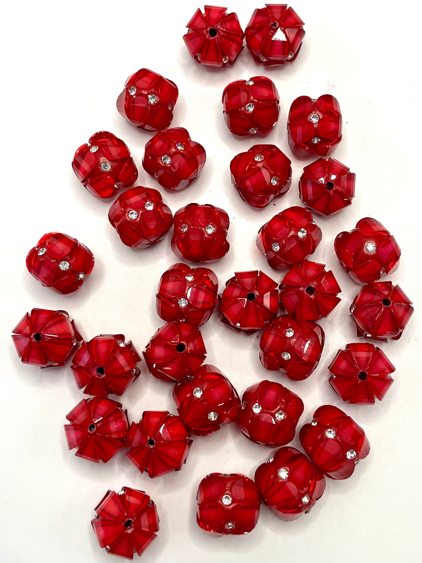 Lantern Bead Fancy Lantern Bead Translucent Lantern Acrylic Beads With Rhinestone ,Random Mix,17mm Fancy-12