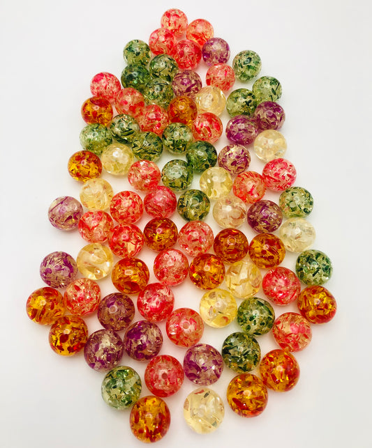 Acrylic transparent Chroma glitter Acrylic bead Random Mix 16mm