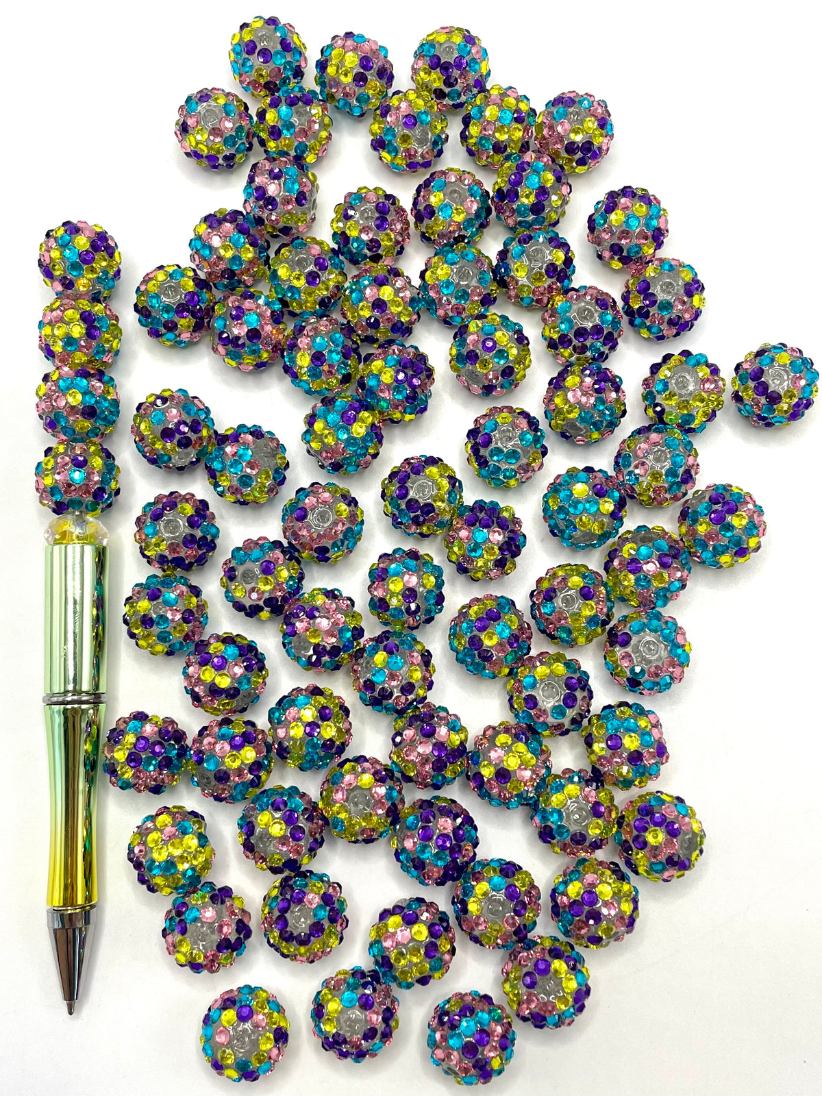 16mm Rhinestones Multicolor Rhinestones Acrylic Clear Round Beads,Random Mix,16mm ...