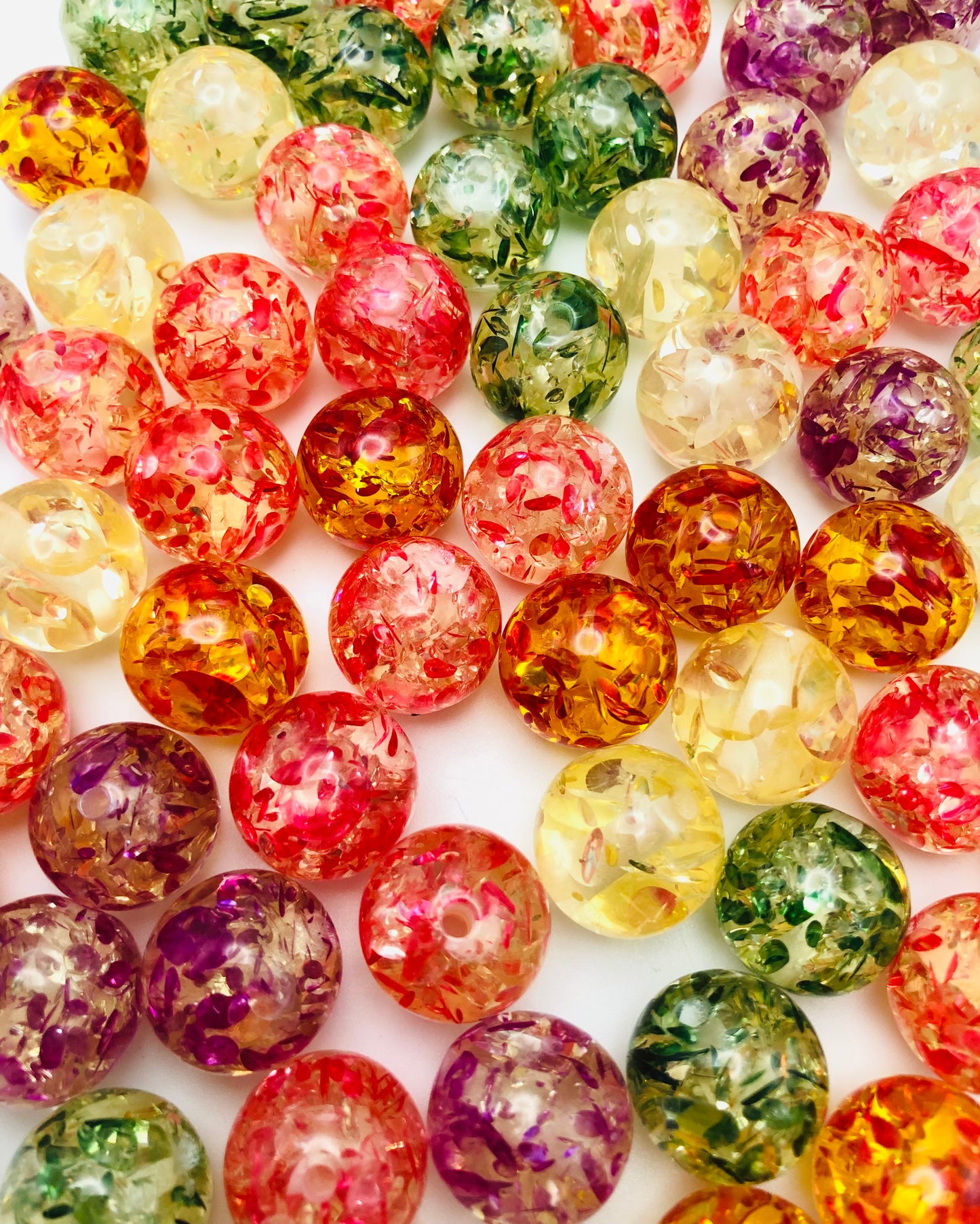 Acrylic transparent Chroma glitter Acrylic bead Random Mix 16mm