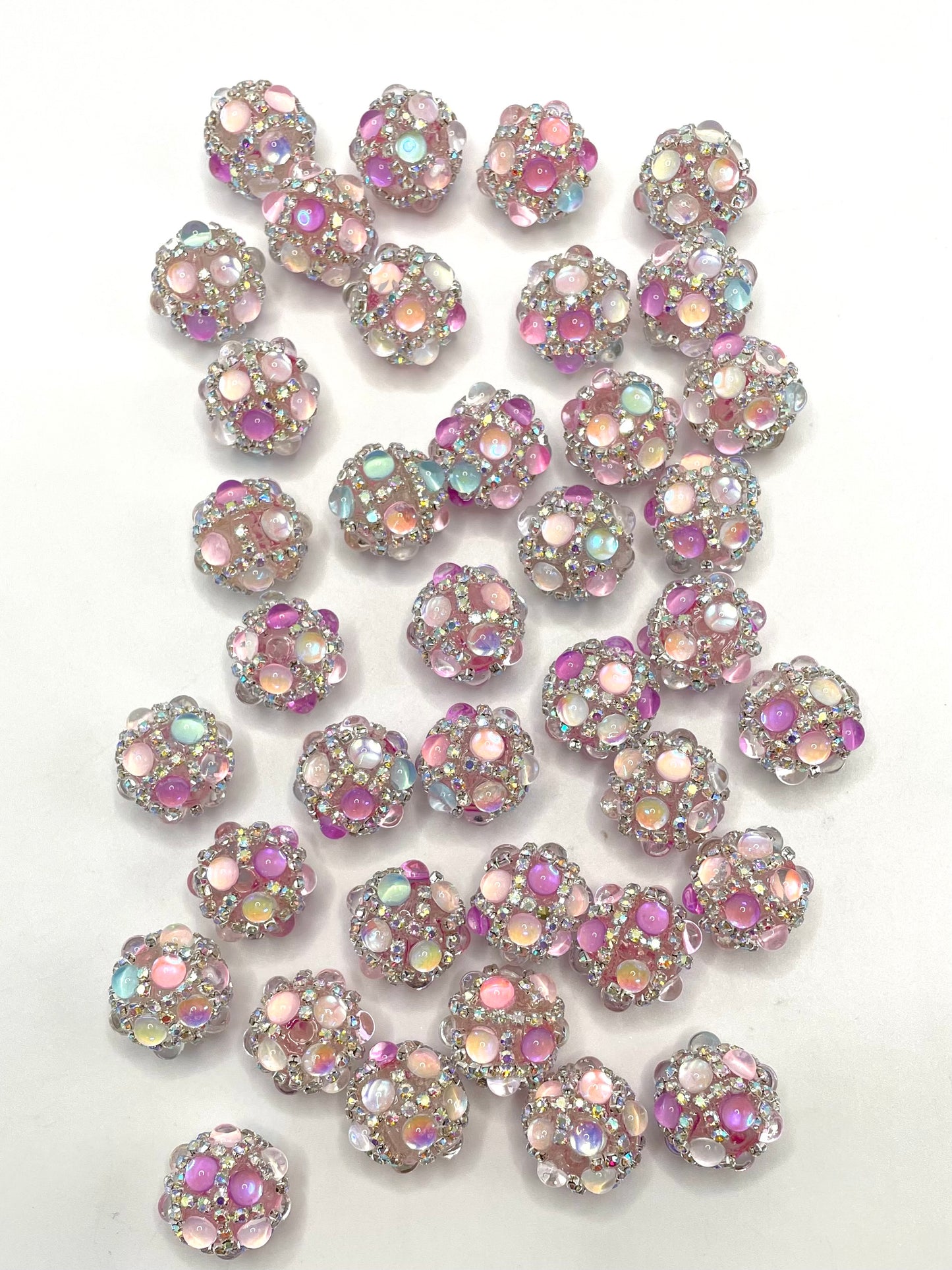 Bubble Jewelry Bead Colorful Rhinestone Chain Acrylic Beads,Random Mix,18mm Fancy-32