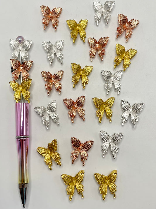 Metal butterfly accessories silver & gold & rose gold,Random Mix