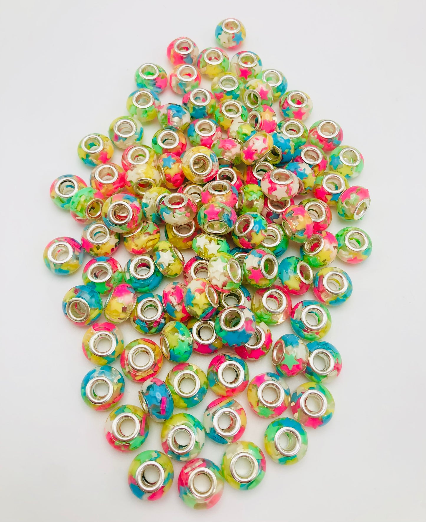 spacer Acrylic bead Acrylic wrap colorful pieces multicolour Random Mix 14mm