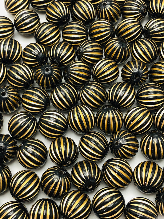 acrylic Gold thread pumpkin ball Acrylic beads with gold thread Golden thread Random Mix 16mm