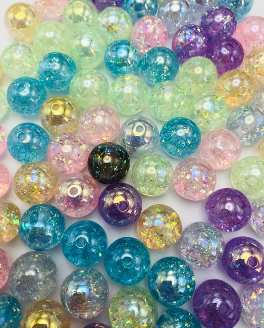 acrylic glitter Bead Colorful acrylic beads 16mm Random Mix