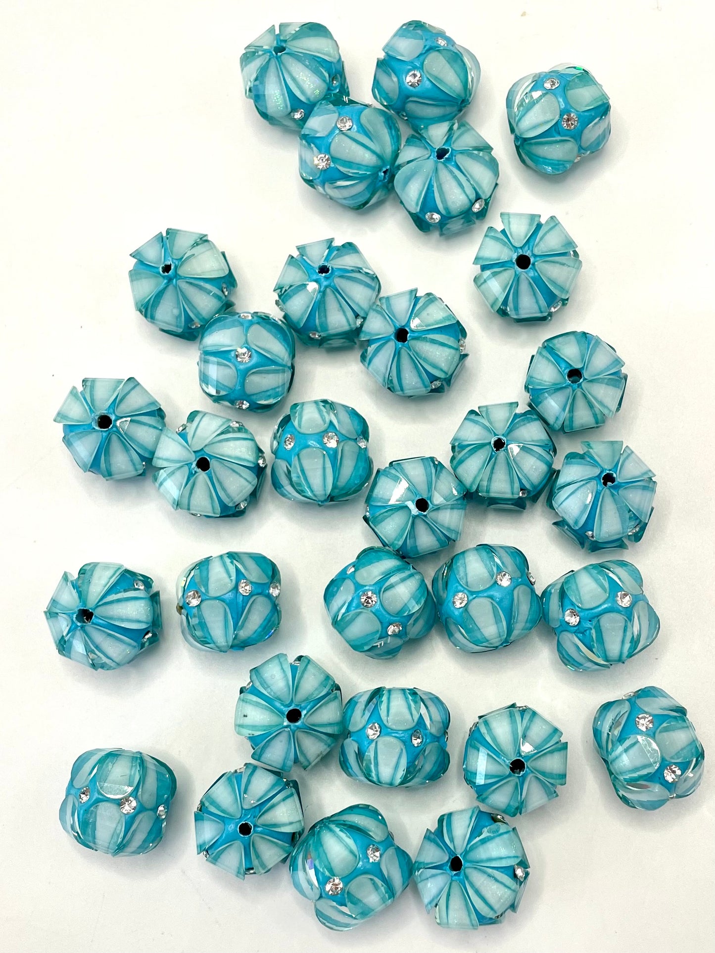 Lantern Bead Fancy Lantern Bead Translucent Lantern Acrylic Beads With Rhinestone ,Random Mix,17mm Fancy-12