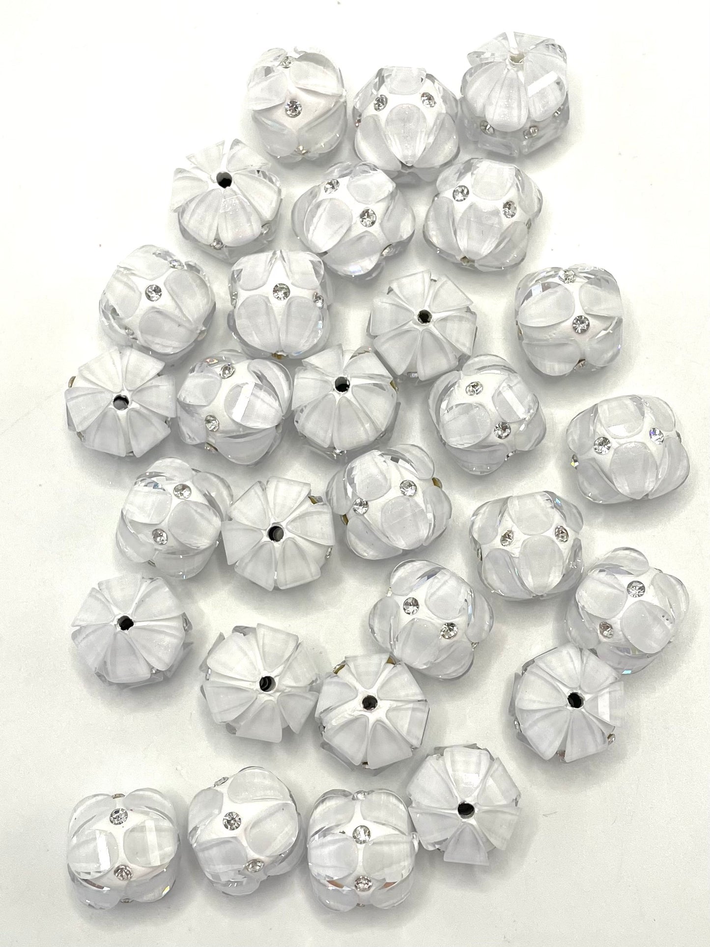 Lantern Bead Fancy Lantern Bead Translucent Lantern Acrylic Beads With Rhinestone ,Random Mix,17mm Fancy-12