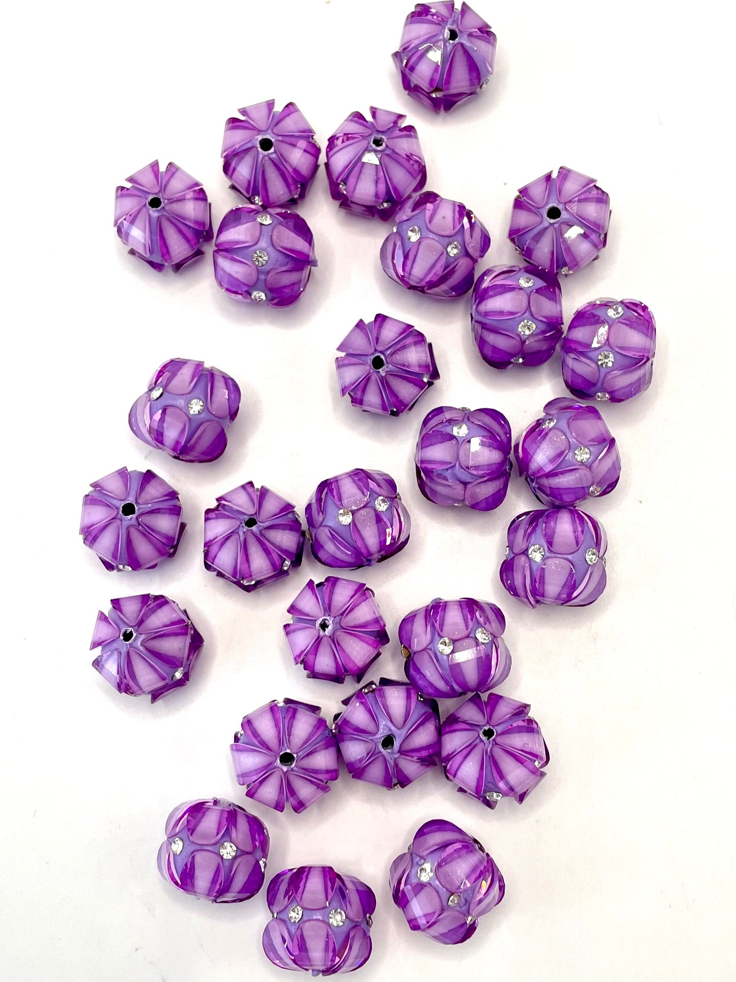 Lantern Bead Fancy Lantern Bead Translucent Lantern Acrylic Beads With Rhinestone ,Random Mix,17mm Fancy-12