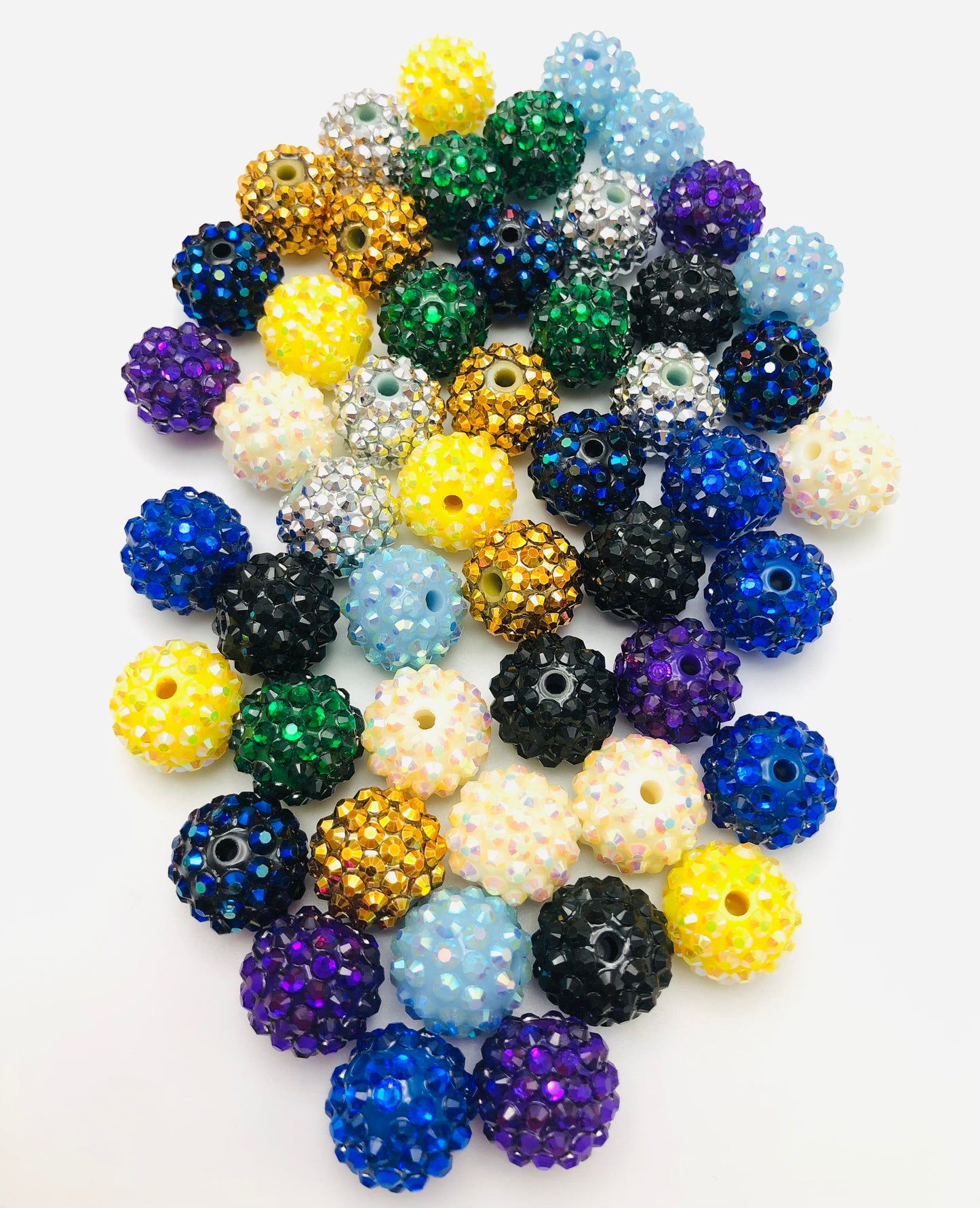 Multi-colored Rhinestones Beads,Random Mix,16mm