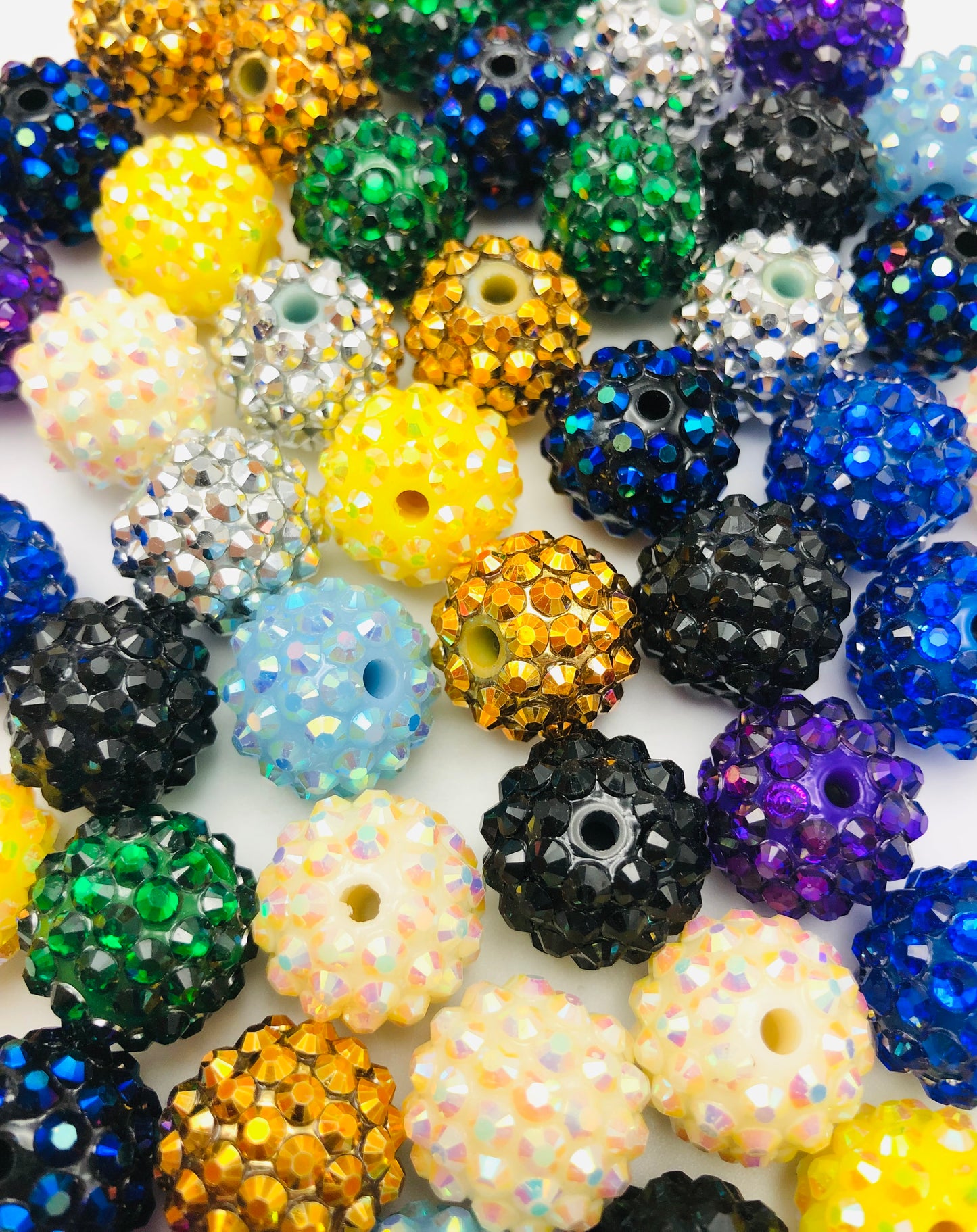 Multi-colored Rhinestones Beads,Random Mix,16mm