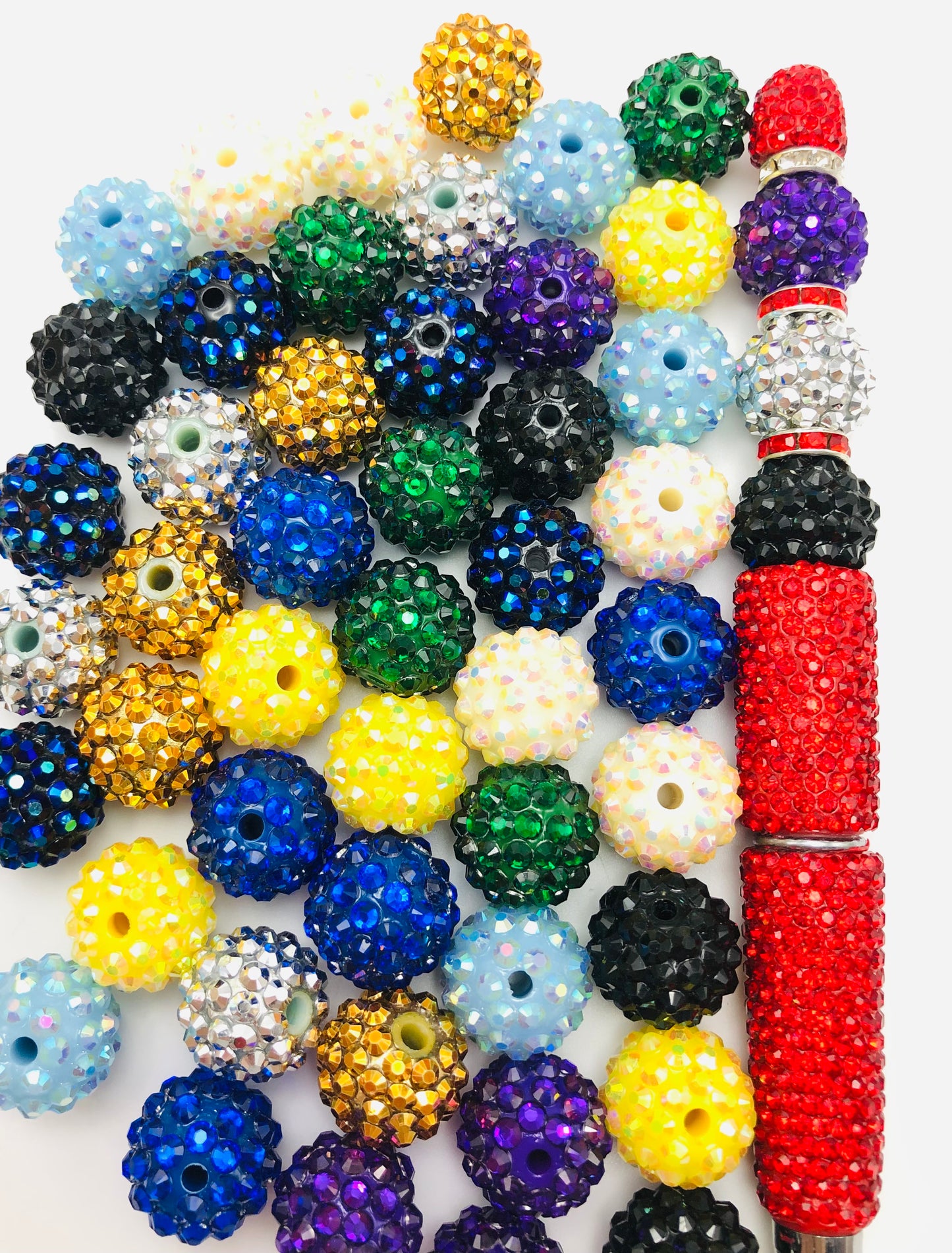 Multi-colored Rhinestones Beads,Random Mix,16mm